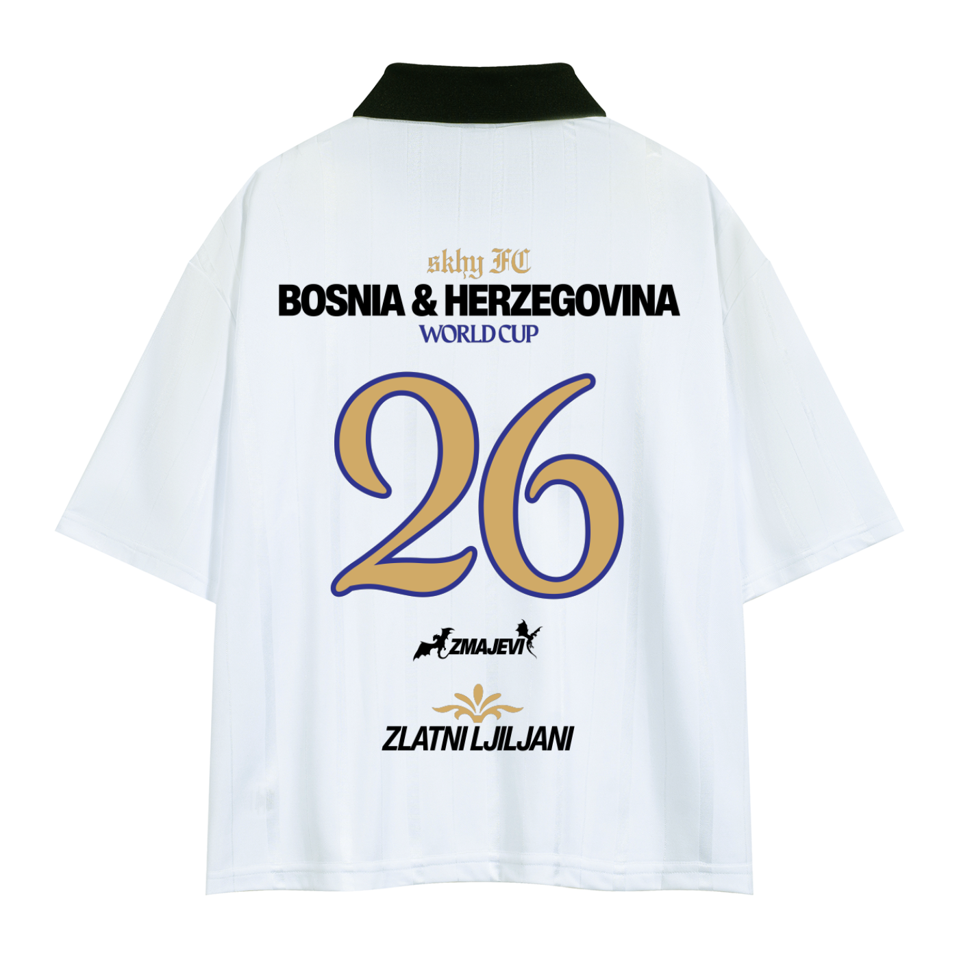 WHITE BOSNIA WC JERSEY - ENGLISH EDITION