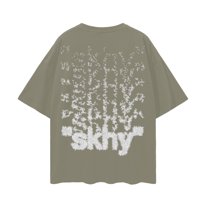 "skhy x6 White " Oversized Tee