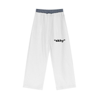 Plaid Contrast Waist Pants