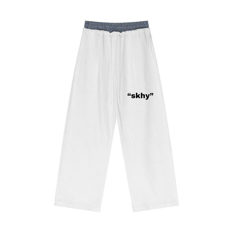 Plaid Contrast Waist Pants