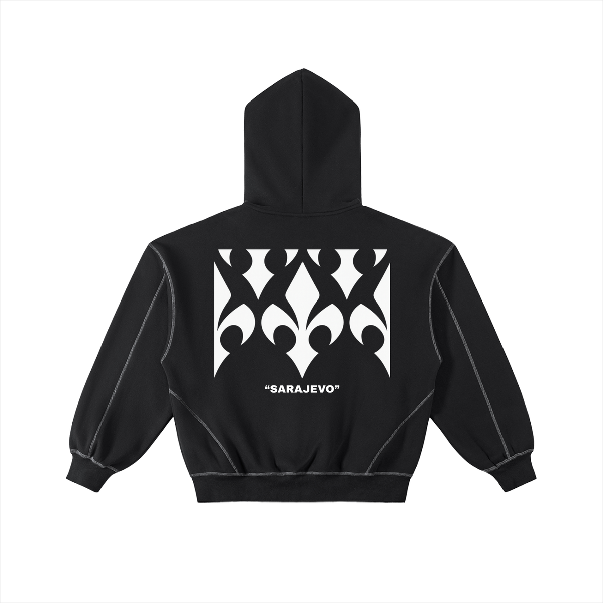 Stitched Boxy Fleece Hoodie