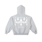 Contrast-Stitched Boxy Fleece Hoodie