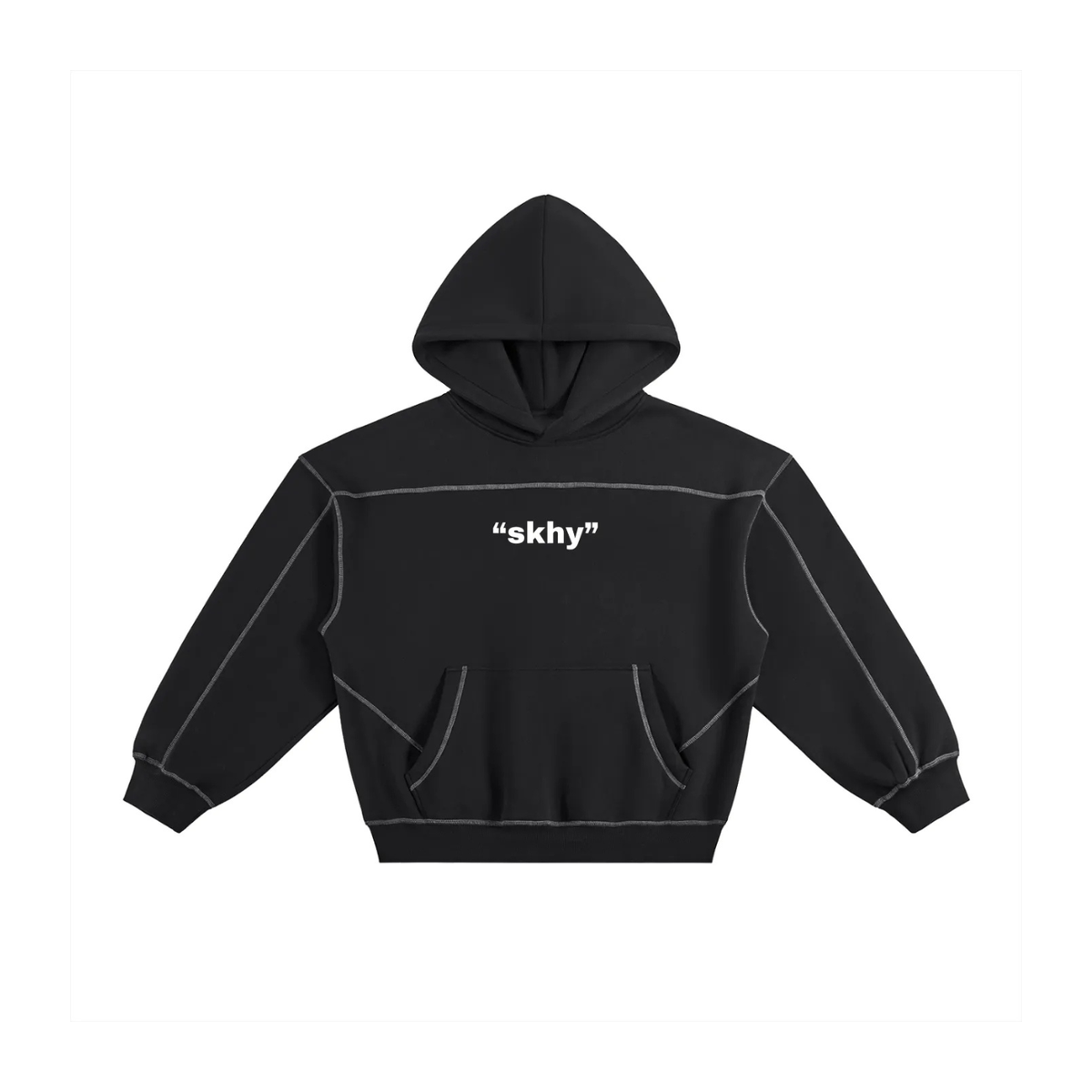 Stitched Boxy Fleece Hoodie