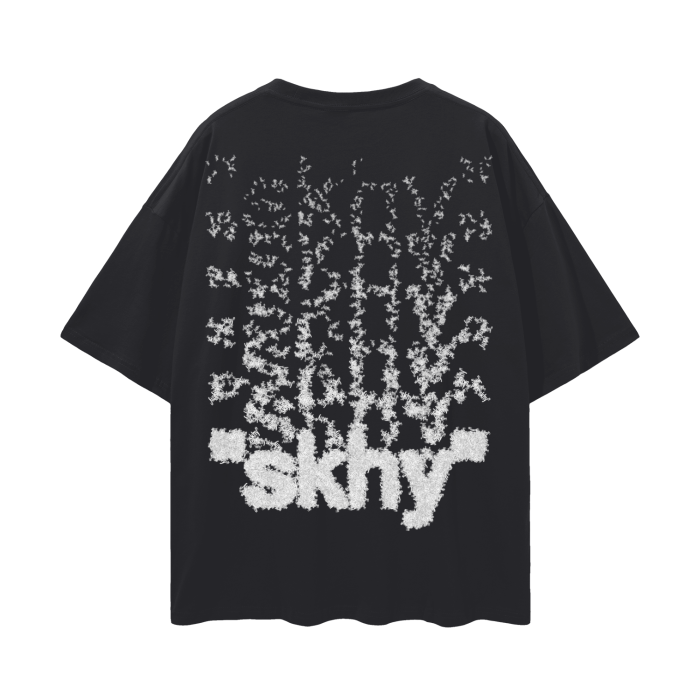 "skhy x6 White " Oversized Tee