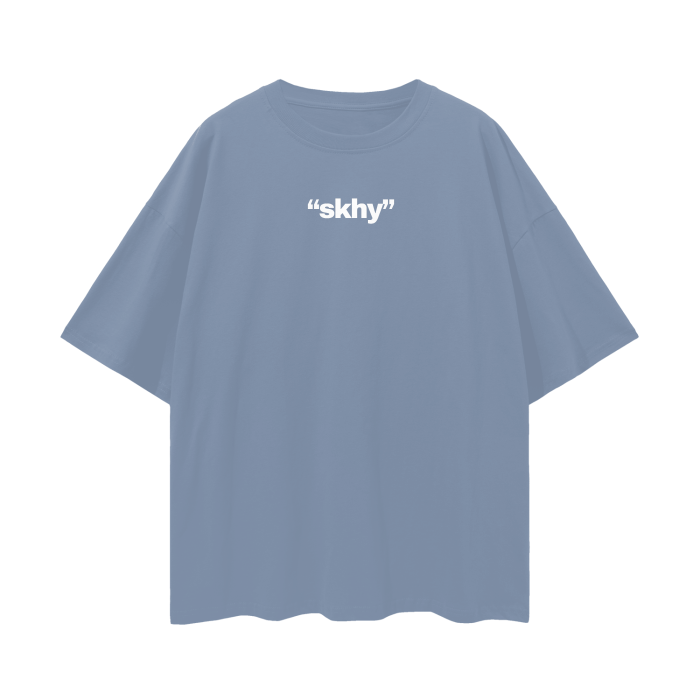 "skhy x6 White " Oversized Tee
